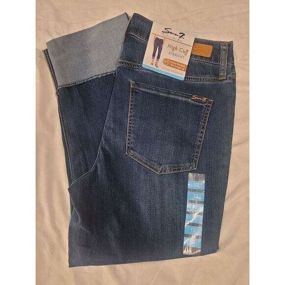 Seven7 Denim - Seven7‎ Tower Straight Cropped jean Straight Leg High Waisted Size 11  New